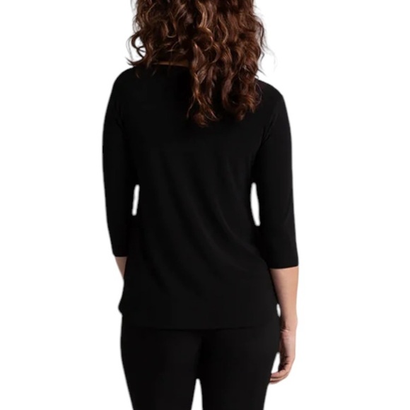 Sympli Go To Classic T Relax 3/4 Sleeve Top Black Size 6 - Picture 4 of 8